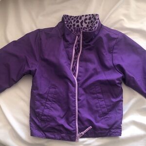 Purple Kids Jacket with Leopard Print Lining